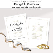 Invitation Élégant classique blanc or MONOCHROME Mariage Invi