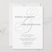 Invitation Élégant classique Calligraphie Ampersand Mariage (Devant)