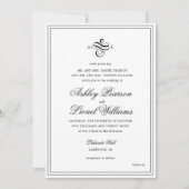 Invitation Élégant classique de script formel Monogramme Mari (Devant)