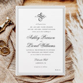 Invitation Élégant classique de script formel Monogramme Mari