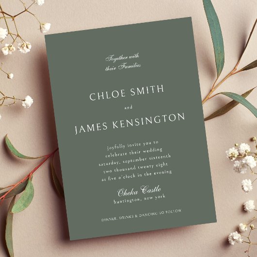 Invitation Élégant classique Formal foncé Mariage