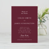 Invitation Élégant classique Formal Maroon Mariage rouge (Debout devant)