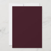 Invitation Élégant classique Formal Maroon Mariage rouge (Dos)