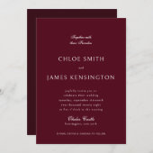 Invitation Élégant classique Formal Maroon Mariage rouge (Devant / Derrière)