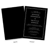 Invitation Élégant classique Formal Noir Blanc Mariage virtue