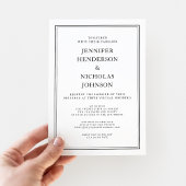 Invitation Élégant classique Formal Noir Blanc Mariage virtue