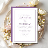 Invitation Élégant Classique Formel Français Lilac Mariage