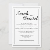 Invitation Élégant classique intemporel mariée Mariage tradit (Devant)