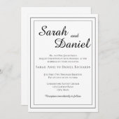 Invitation Élégant classique intemporel mariée Mariage tradit (Devant / Derrière)