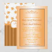 Invitation Élégant, classique jaune feuille mariage (Devant / Derrière)