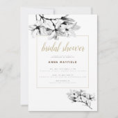 Invitation Élégant classique Magnolias chic Fête des mariées (Devant)