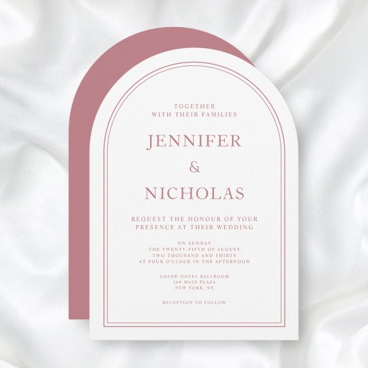 Invitation Élégant classique Mariage rose