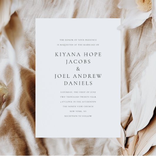 Invitation Élégant classique minimal d'esperluette et Mariage