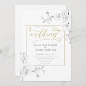 Invitation Élégant classique moderne orchidée ivoire Mariage  (Devant / Derrière)