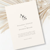 Invitation Élégant, Classique, Monogramme, Beige, Mariage Arc