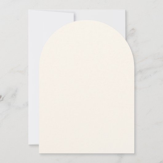 Invitation Élégant, Classique, Monogramme, Beige, Mariage Arc (Dos)