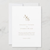 Invitation Élégant, Classique, Monogramme, Blanc, Mariage (Devant)