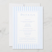 Invitation Élégant Classique Monogramme Double Face à Rayures (Dos)