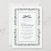 Invitation Élégant Classique Noël Botanique Fêtes de fin d'an (Devant)