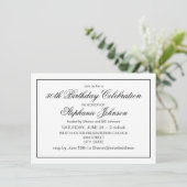 Invitation Elégant classique noir et blanc 50e anniversaire (Debout devant)