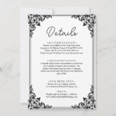 Invitation Élégant Classique Noir Et Blanc Couple Mariage (Dos)