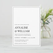 Invitation Élégant classique noir et blanc Mariage chrétien (Debout devant)