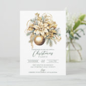 Invitation Élégant classique or vert luxe Noël (Debout devant)