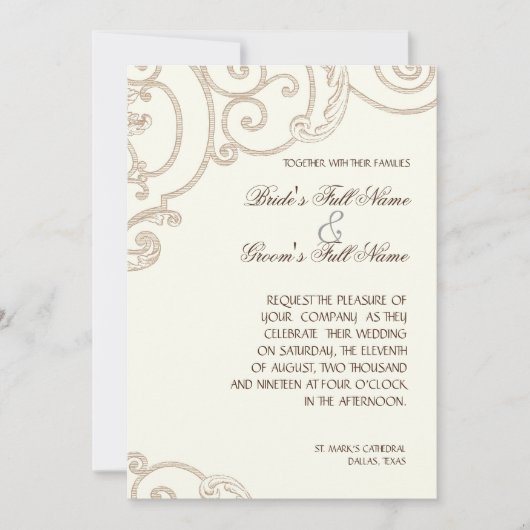 Invitation Élégant classique Orchidée blanche minimaliste flo (Devant)