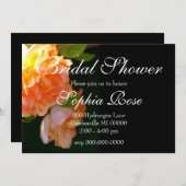 Invitation Elégant classique pêche orange rose floral (Devant / Derrière)