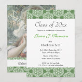 Invitation Élégant, classique peinture verte (Devant / Derrière)