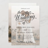 Invitation Élégant classique personnalisé photo Mariage (Devant / Derrière)