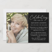 Invitation Elégant classique Photo Célébration de la vie Mémo (Devant)