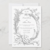 Invitation Élégant classique Rococo Floral (Devant)