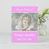 Invitation Élégant, classique rose doux 16 party photo (Debout devant)