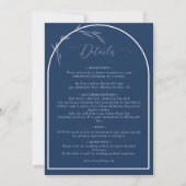 Invitation Élégant Classique Script Bleu | Mariage Formel (Dos)