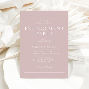 Invitation Élégant classique Soft Pink Minimal Engagement Par