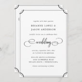 Invitation Élégant Classique Traditionnel Tout En Un Mariage (Devant / Derrière)