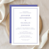 Invitation Élégant classique violet et blanc Mariage virtuel