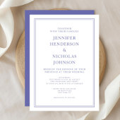 Invitation Elégant classique violet et Mariage blanc