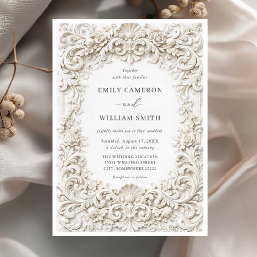 Invitation Elegant Classy Baroque Frame Wedding