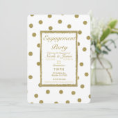 Invitation Élégant Classy & Chic White Gold Engagement Party (Debout devant)
