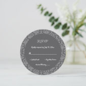 Invitation Élégant Classy Damask Classic Formal Round RSVP (Debout devant)