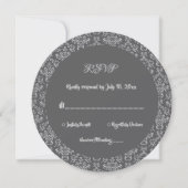 Invitation Élégant Classy Damask Classic Formal Round RSVP (Devant)