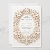 Invitation Elegant Classy Floral Baroque Frame Wedding (Devant)