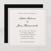 Invitation Élégant Classy Formal Cadre Noir Mariage de script (Devant / Derrière)