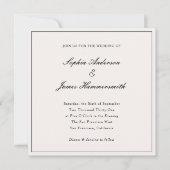 Invitation Élégant Classy Formal Cadre Noir Mariage de script (Devant)