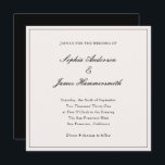 Invitation Élégant Classy Formal Cadre Noir Mariage de script<br><div class="desc">Elégant,  formel et classe modèle carré avec typographie de script de calligraphie pour les noms du couple,  arrière - plan blanc crème,  un cadre élégant sur le devant et un dossier noir. Customisez-le avec vos propres informations de mariage.</div>