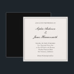 Invitation Élégant Classy Formal Cadre Noir Mariage de script<br><div class="desc">Elégant,  formel et classe modèle carré avec typographie de script de calligraphie pour les noms du couple,  arrière - plan blanc crème,  un cadre élégant sur le devant et un dossier noir. Customisez-le avec vos propres informations de mariage.</div>
