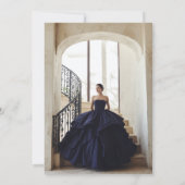 Invitation Elégant Classy Navy Blue Quinceañera 15e anniversa (Dos)