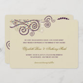 Invitation Elégant Classy Purple Boho Spirales Mariage Invite (Devant / Derrière)